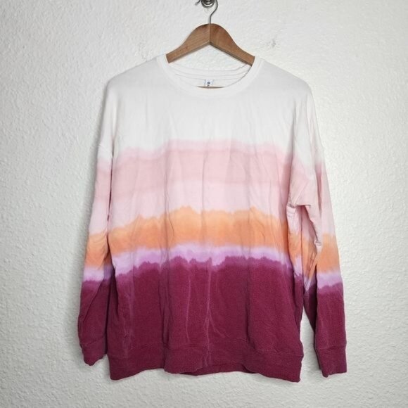 Athleta Balance Printed Pullover Sea Spray Sweatshirt Women's Size Large - Picture 1 of 8